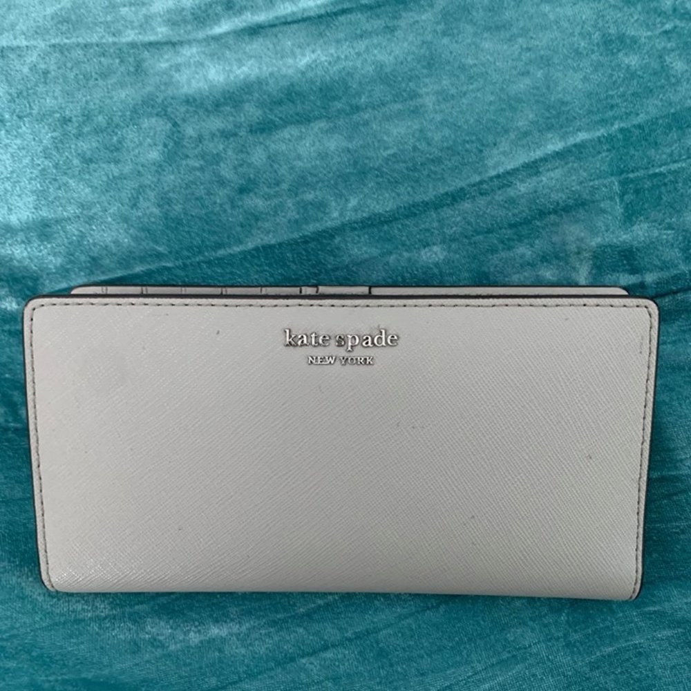 Kate Spade Small Slim Bifold  grey Wallet